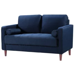 Lillith Navy Blue Mid-Century Loveseat -FurniHub Store 810413629 1 1