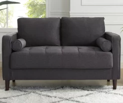 Lillith Dark Gray Mid-Century Loveseat