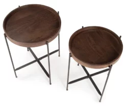 Capri Round Accent Tables, 2-Pack -FurniHub Store 810422915 2
