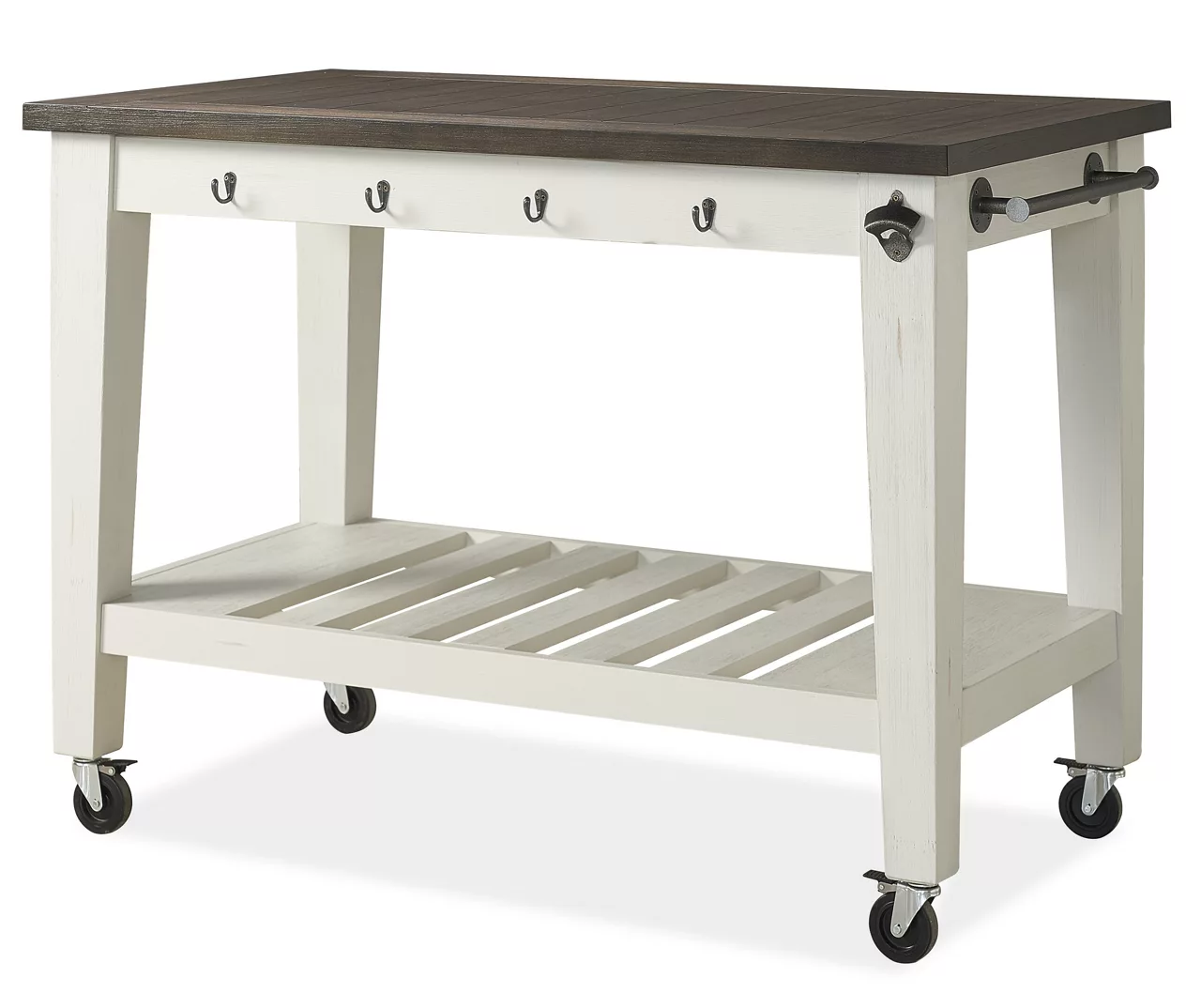 Cayla Two-Tone Rolling Kitchen Cart 3 Cayla Two-Tone Rolling Kitchen Cart