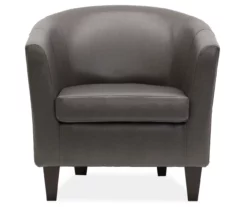 Windko Gray Faux Leather Tub Chair -FurniHub Store 810429853 1