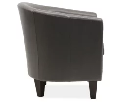 Windko Gray Faux Leather Tub Chair -FurniHub Store 810429853 3