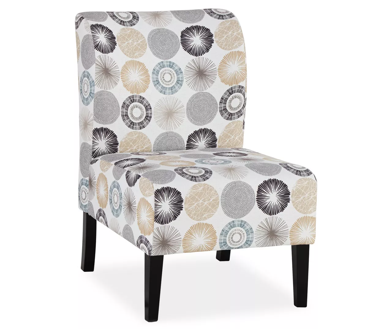 Triptis Charcoal & Tan Starburst Armless Accent Chair 3 Triptis Charcoal & Tan Starburst Armless Accent Chair