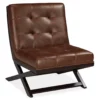 Sidewinder Brown Faux Leather Accent Chair 1 Sidewinder Brown Faux Leather Accent Chair -FurniHub Store 810431434 2