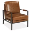 Peacemaker Brown Faux Leather Accent Chair -FurniHub Store 810431436 2