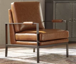 Peacemaker Brown Faux Leather Accent Chair -FurniHub Store 810431436