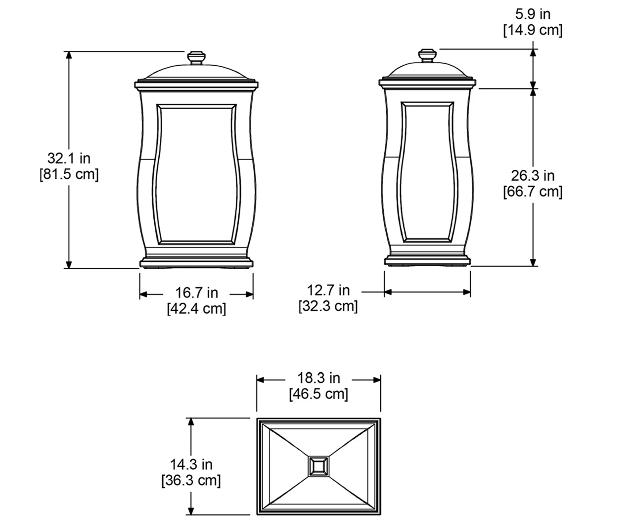 Mansfield Black Storage Bin 6 Mansfield Black Storage Bin - Image 4