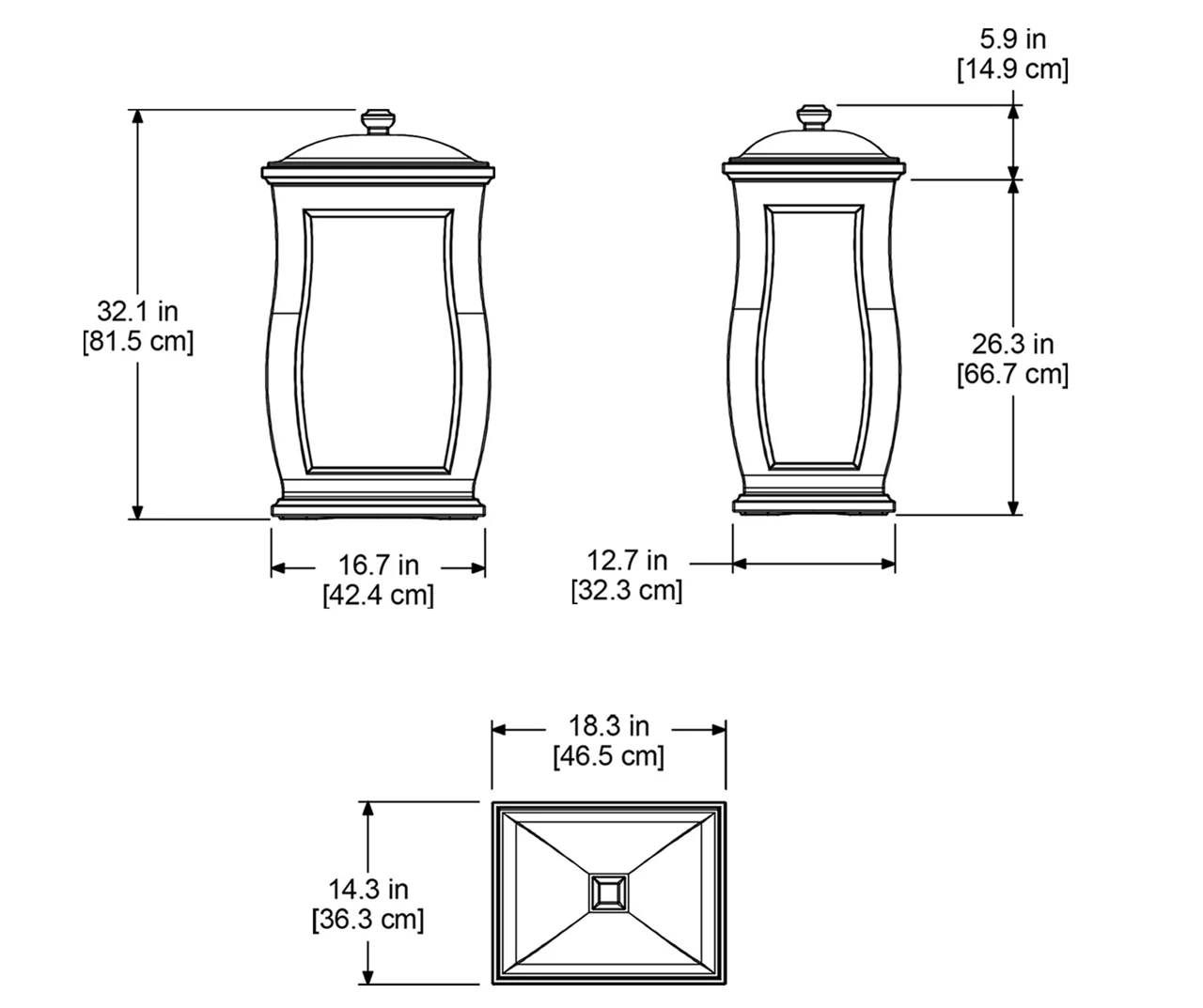 Mansfield White Storage Bin 6 Mansfield White Storage Bin - Image 4
