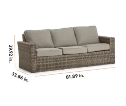 Broyhill Eagle Brooke All-Weather Wicker Cushioned Patio Sofa -FurniHub Store 810452033 99 2