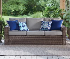 Broyhill Eagle Brooke All-Weather Wicker Cushioned Patio Sofa -FurniHub Store 810452033 810456075 810456077