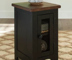 Valebeck Black & Brown Two-Tone Chairside End Table -FurniHub Store 810458251
