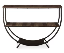 Lamoney Gray, White & Brown Slat Console Table -FurniHub Store 810458257 1