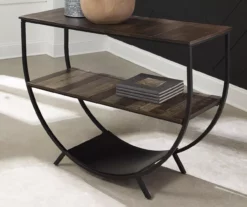 Lamoney Gray, White & Brown Slat Console Table -FurniHub Store 810458257