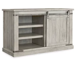 Carynhurst Whitewash Sliding Barn Door TV Stand 7 Carynhurst Whitewash Sliding Barn Door TV Stand -FurniHub Store 810458282 1