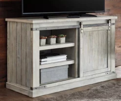 Carynhurst Whitewash Sliding Barn Door TV Stand 8 Carynhurst Whitewash Sliding Barn Door TV Stand -FurniHub Store 810458282
