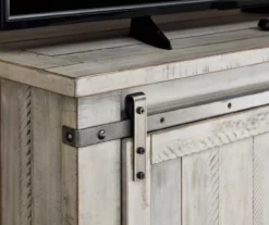 Carynhurst Whitewash Sliding Barn Door TV Stand 9 Carynhurst Whitewash Sliding Barn Door TV Stand -FurniHub Store 810458282 3