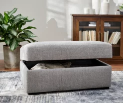 Parkdale Silver Storage Ottoman -FurniHub Store 810465150 5