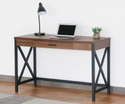 Dark Walnut Writing Desk -FurniHub Store 810466872 1