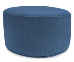 Jordan Manufacturing 18" Round Outdoor Pouf With Welt Trim -FurniHub Store 810467571