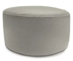 Jordan Manufacturing 18" Round Outdoor Pouf With Welt Trim -FurniHub Store 810467572