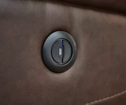 Wellsley Leather Power Reclining Console Loveseat -FurniHub Store 810469258 810469259 2 2