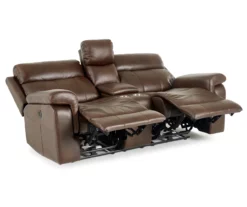 Wellsley Leather Power Reclining Console Loveseat -FurniHub Store 810469259 1
