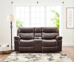 Wellsley Leather Power Reclining Console Loveseat -FurniHub Store 810469259 111