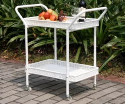 All-Weather Wicker Serving Cart