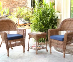 Honey 3-Piece Cushioned Patio All-Weather Wicker Chat Set -FurniHub Store 810478170