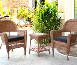 Honey 3-Piece Cushioned Patio All-Weather Wicker Chat Set -FurniHub Store 810478181