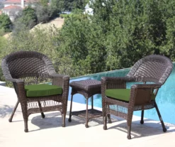Espresso 3-Piece Cushioned Patio All-Weather Wicker Chat Set 33 Espresso 3-Piece Cushioned Patio All-Weather Wicker Chat Set -FurniHub Store 810478209