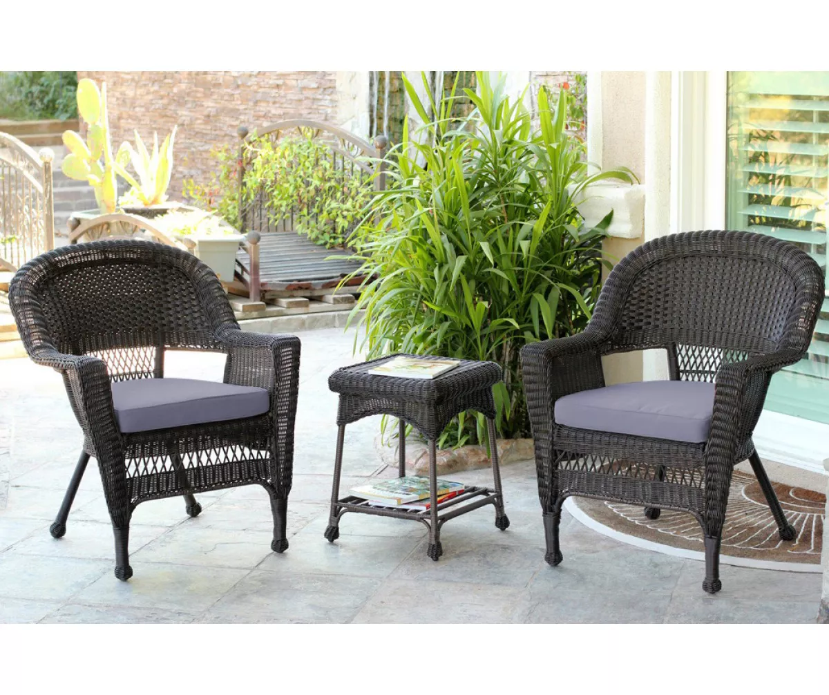 Espresso 3-Piece Cushioned Patio All-Weather Wicker Chat Set 20 Espresso 3-Piece Cushioned Patio All-Weather Wicker Chat Set - Image 18