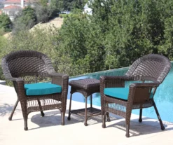 Espresso 3-Piece Cushioned Patio All-Weather Wicker Chat Set 25 Espresso 3-Piece Cushioned Patio All-Weather Wicker Chat Set -FurniHub Store 810478264