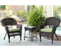 Espresso 3-Piece Cushioned Patio All-Weather Wicker Chat Set 40 Espresso 3-Piece Cushioned Patio All-Weather Wicker Chat Set -FurniHub Store 810478266 1