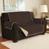 Chocolate & Taupe Microfiber Reversible Loveseat Furniture Protector -FurniHub Store 810498229 1