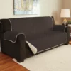 Chocolate & Taupe Microfiber Reversible Sofa Furniture Protector