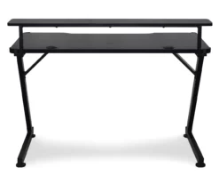 Black LED Gaming Desk With Riser -FurniHub Store 810499569 1
