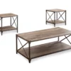 Rustic Metal & Wood 3-Piece Occasional Table Set -FurniHub Store 810499786 2