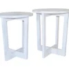 Distressed White 2-Piece Nesting Side Table Set -FurniHub Store 810500568