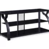 44" Black Glass & Metal TV Stand 2 44" Black Glass & Metal TV Stand -FurniHub Store 810502584 2