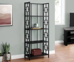 Black Square 4-Shelf Bookcase -FurniHub Store 810502794 1