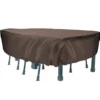 124" Mocha Heavy Duty Rectangle Patio Set Cover -FurniHub Store 810503035