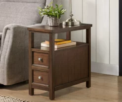 Walnut 2-Drawer End Table With Shelf 5 Walnut 2-Drawer End Table With Shelf -FurniHub Store 810504030 1