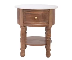 Marble & Mango Wood End Table -FurniHub Store 810511007 1
