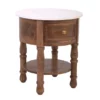 Marble & Mango Wood End Table 2 Marble & Mango Wood End Table -FurniHub Store 810511007 2