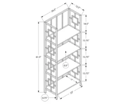 Dark Taupe Square 4-Shelf Open Bookcase -FurniHub Store 810512901 3