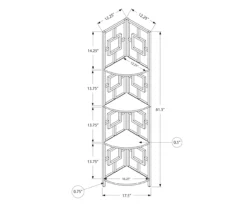 White Square 4-Shelf Corner Bookcase -FurniHub Store 810512902 3
