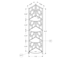 Espresso Square 4-Shelf Corner Bookcase -FurniHub Store 810512903 3