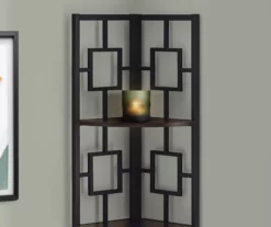 Espresso Square 4-Shelf Corner Bookcase -FurniHub Store 810512903 4