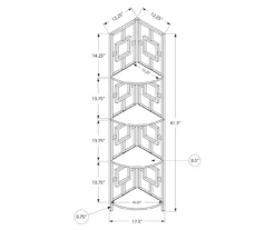 Dark Taupe Square 4-Shelf Corner Bookcase -FurniHub Store 810512904 3